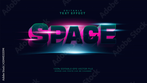 Bild auf Leinwand 3D Space Text Effect