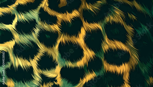 Billede på lærred Luxury dark green fur vector background