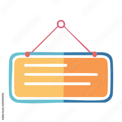 Hanging sign with blank lines for text
