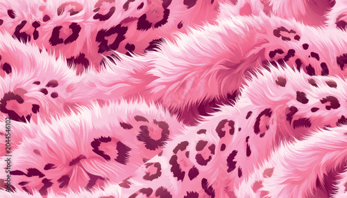 Bilde på lerret Luxury pink leopard fur vector background