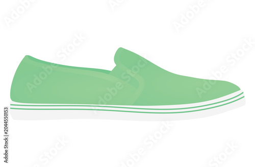 Canvastavla Green loafer shoes. vector illustration