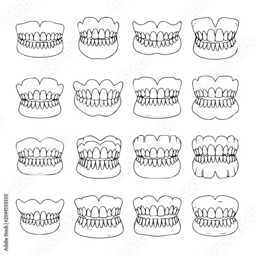 Dental Jaw Orthodontic Models with Diverse Tooth Alignment During Clinical Study