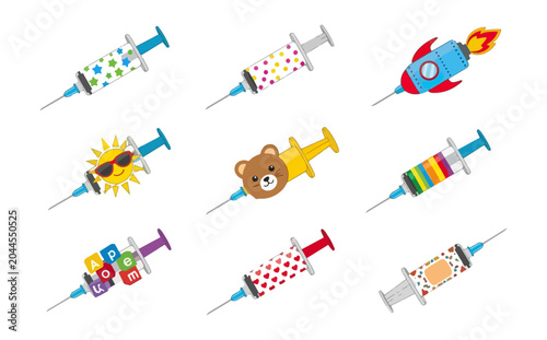 Colorful syringe designs