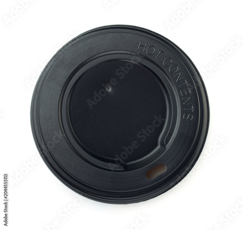 Black plastic disposable takeaway coffee cap