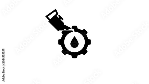 Obraz na plátně engine oil symbol , black isolated vector silhouette