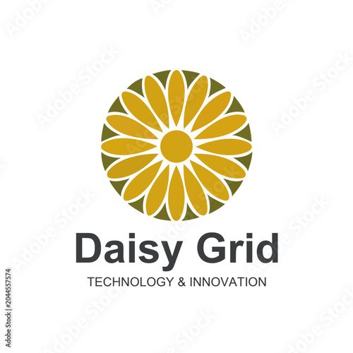 Daisy Grid Logo – Geometric Floral Pattern & Modern Brand Identity