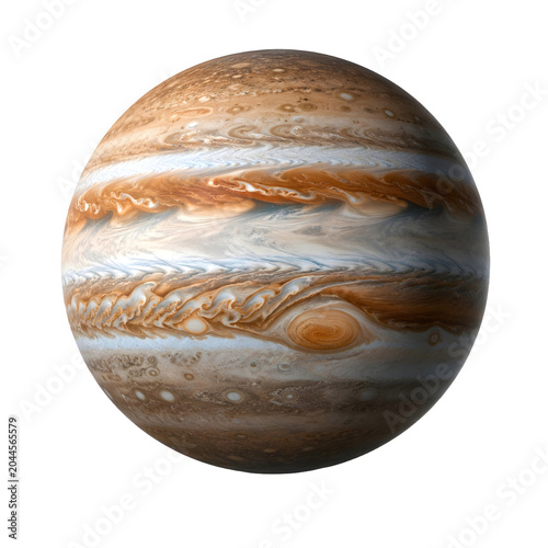 Planet Jupiter Isolated on White Background