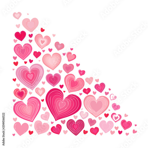 Pink and red hearts decoration for Valentines Day