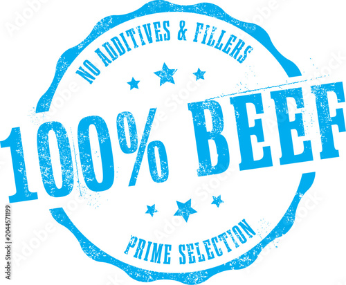 100 Beef Vector Rubber Stamp