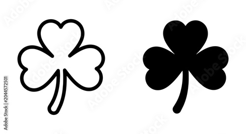 Bild auf Leinwand Shamrock icon set, lucky clover symbol, St