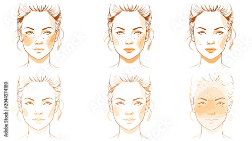 Konstfotografi Illustration of Diverse Facial Expressions Highlighting Skin Tones and Emotional