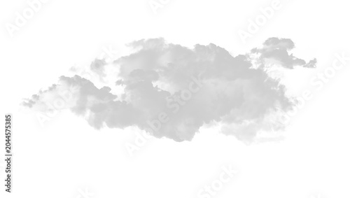 Soft light grey cloud illustration isolated on clean white background