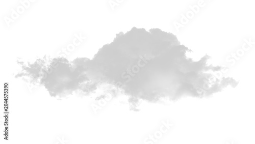 Realistic fluffy white cloud isolated on transparent background