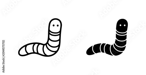 Worm Icons, Earthworm Vector Art, Garden Critter Illustrations