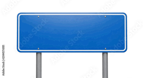 Minimal black silhouette icon, simple flat vector, bold black shape, no, no shading blank blue road sign on metal posts on a, flat icon style