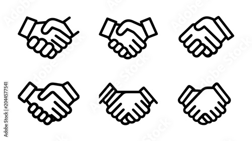 Фотография Multiple Handshake Illustrations Representing Unity and Collaboration in Profess