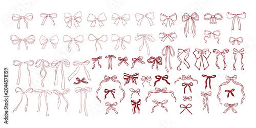 Decorative Ribbon Bows and Gift Knot Elements Vector Collection
