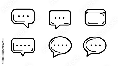 Foto Set of Speech Bubbles in Various Shapes and Designs for Communication and Dialog