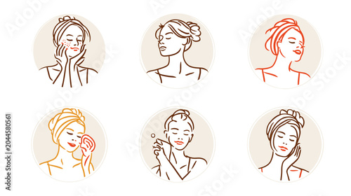 Φωτογραφία Stylized Portraits of a Woman Engaging in Skincare and Relaxation Rituals in Cir