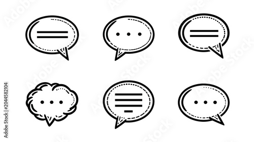 Φωτογραφία Various Speech Bubbles in Different Shapes on a White Background Representing Co