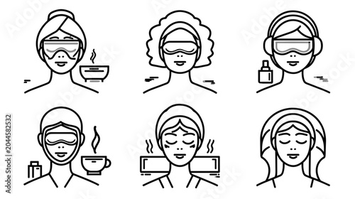Tableau sur toile Women's Wellness Treatments Featuring Facial Masks and Relaxation Techniques for