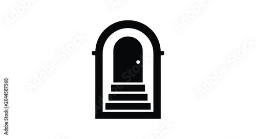 Φωτογραφία arched doorway silhouette on white background entrance portal architecture build