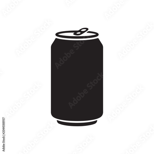 Soda Can silhouette icon vector illustration on white background