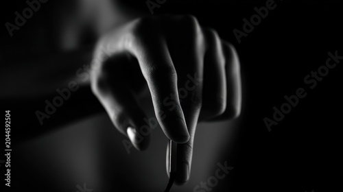 Elegant hand silhouette with dramatic lighting and copy space