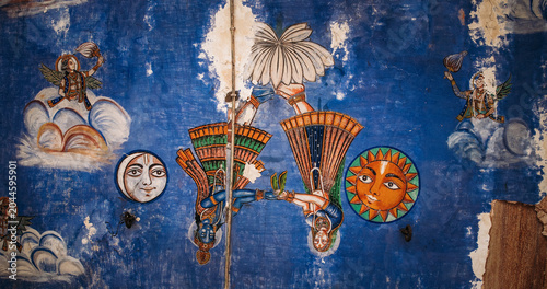Tableau sur toile Jaipur Ceiling Fresco Fragment