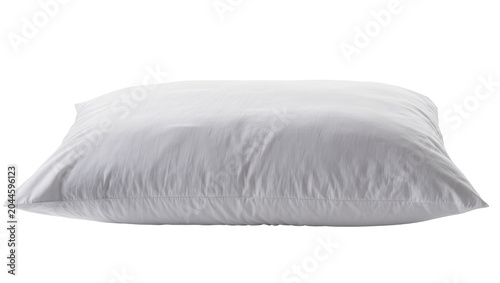 Tableau sur toile Soft white pillow with stitched seams and textured fabric