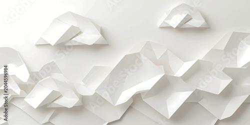 A blank texture of rough white crumpled paper with creases and a wrinkled abstract sheet texture that looks like an old discarded document or waste rubbish isolated on a background.