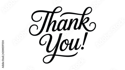 Photos elegant thank you hand lettering typography design, modern gratitude quote, dec