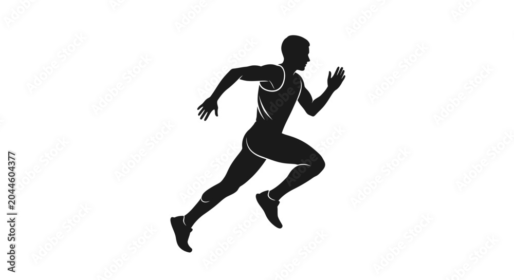 Obraz premium Man running in athletic sport motion.