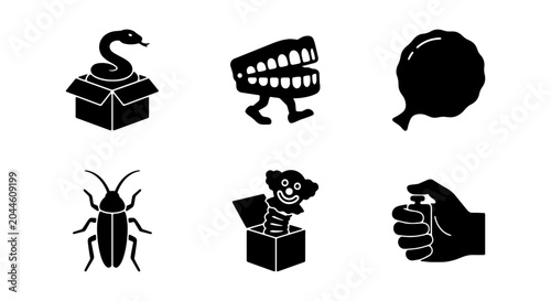 Foto Surprise Icons: Jack in the Box, Snake in Box, Chattering Teeth, Balloon, Beetle