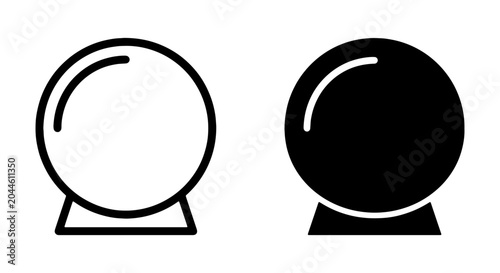 Bild auf Leinwand Crystal Ball Icons, Fortune Telling Orb Vector Graphics, Future Prediction Symbo