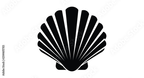 Foto Black scallop shell icon