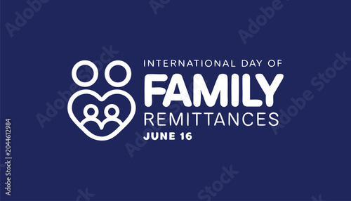 Bild auf Leinwand International day of family remittances graphic featuring white text icon