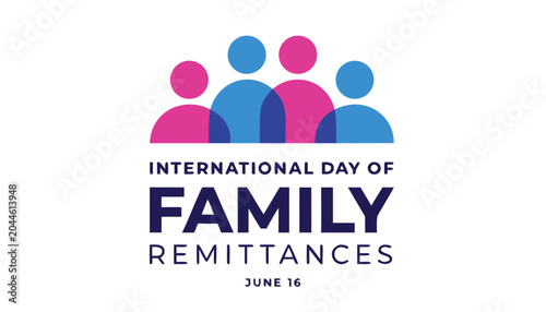 Schilderij op canvas Minimalist graphic design for international day of family remittances event
