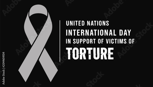 Fényképezés Grey awareness ribbon for international day supporting victims of torture