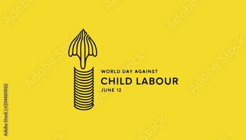 Schilderij op canvas Minimalist graphic design for world day against child labour awareness