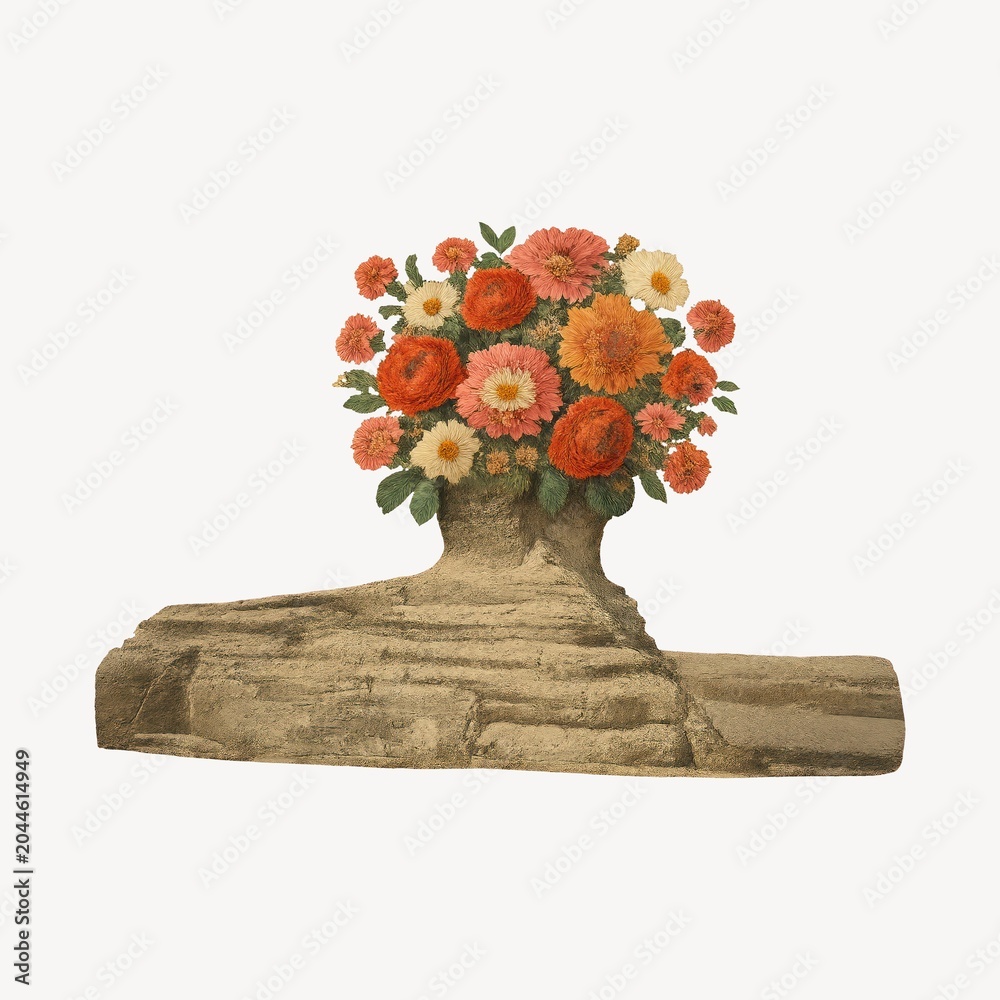 Obraz premium Floral sculpture with vibrant blooms