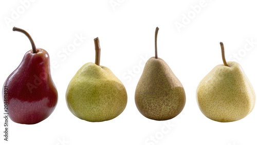 Fotografi Four pears of different colors and varieties