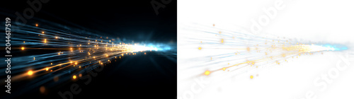 Fotografie Cyber connection visualization with abstract glowing data PNG