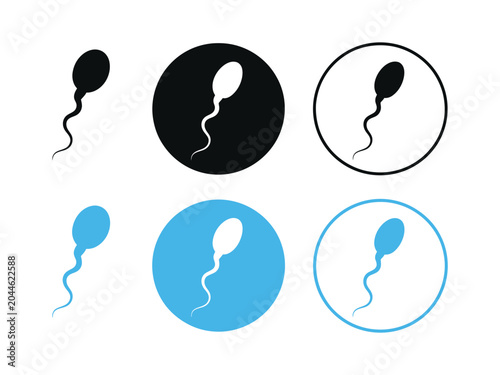 Bild auf Leinwand Sperm Cell icon set with Male Gamete Reproduction and Biology symbols for Medical, Fertility and Science illustration