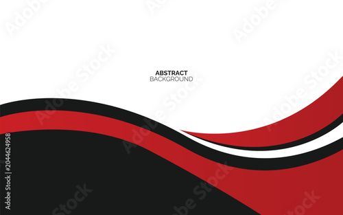 Abstract background with bold red and black wavy shapes on white base.