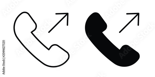 Obraz na płótnie Call outgoing icon editable. Vector pack in black