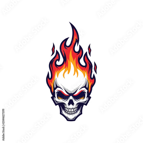 фотографія Flaming Skull with Red Eyes.