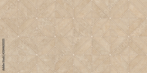 Bild auf Leinwand Geometric beige marble tile texture, elegant stone floor pattern with diamond in