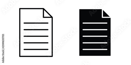 Tableau sur toile Document file icon editable. Vector pack in black
