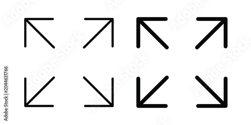 Tableau sur toile Expand icon editable. Vector pack in black